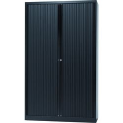 Armadio con ante a rulli saldate in acciaio bisley alto plastica 120 x 45 x 198 cm nero