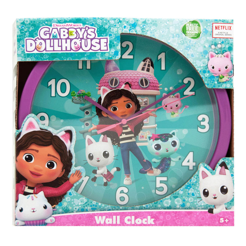 Speelgoedland gabby's poppenhuis wandklok