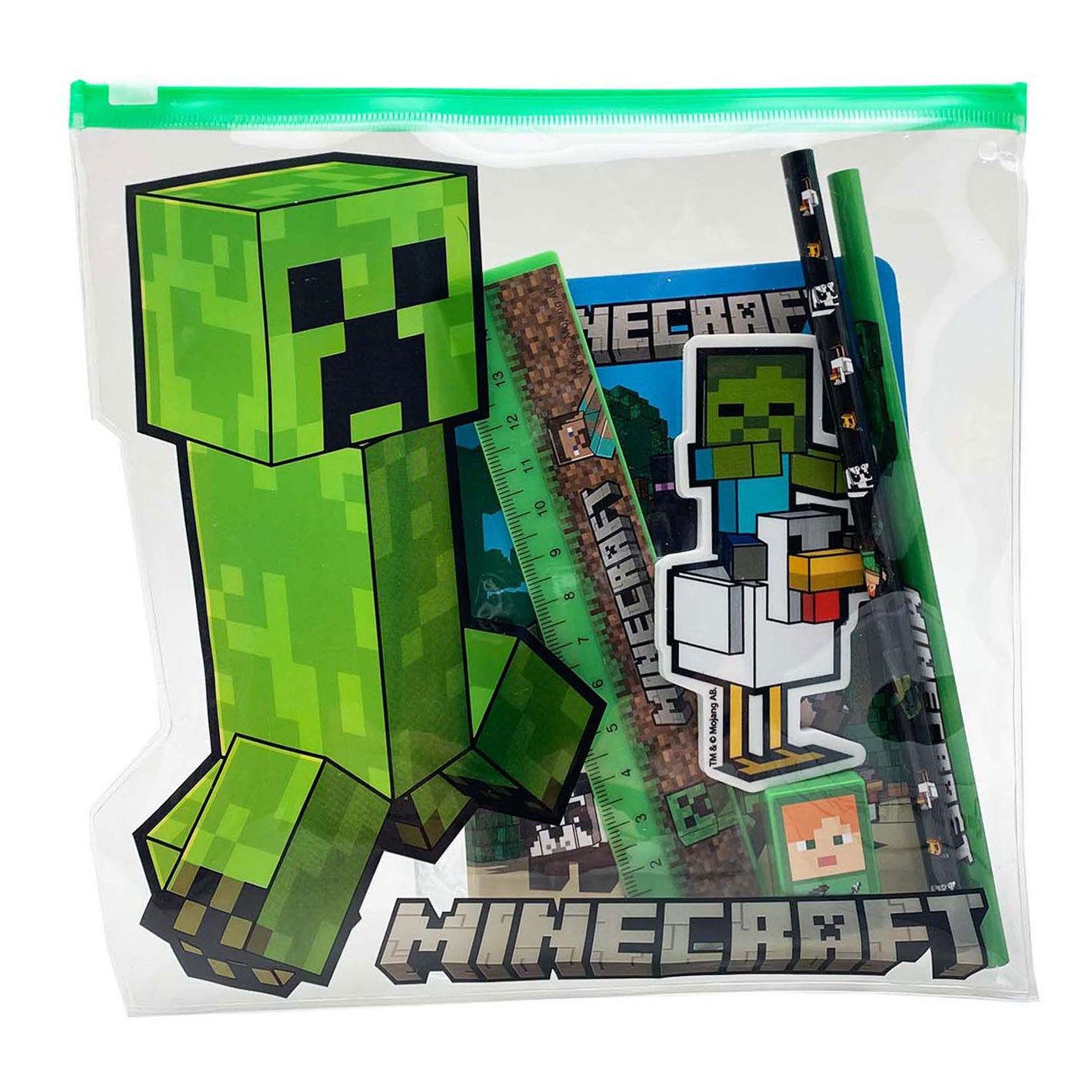 Estuche con forma de Minecraft lleno