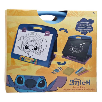 Cavalletto da viaggio Toyland Stitch per disegnare, inclusi lavagna e pastelli