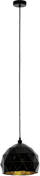 Eglo roccaforte - hanglamp - e27 - ø30 cm - zwart goud
