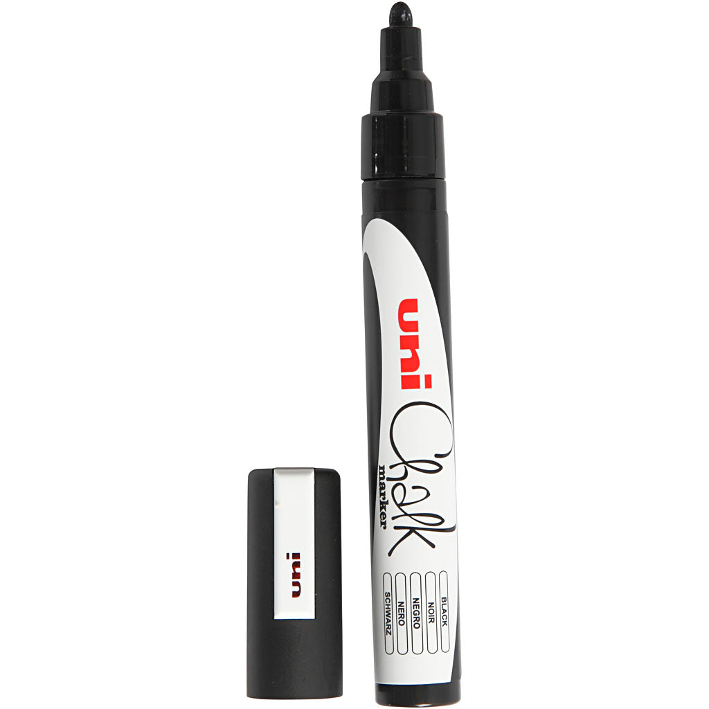 Marcador de tiza uni-Posca, espesor de línea 1.8-2.5, negro, 1 pieza