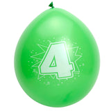 Folat bv cijfer ballonnen 4 jaar, 8st. - afbeelding 2