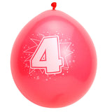 Folat bv cijfer ballonnen 4 jaar, 8st. - afbeelding 1