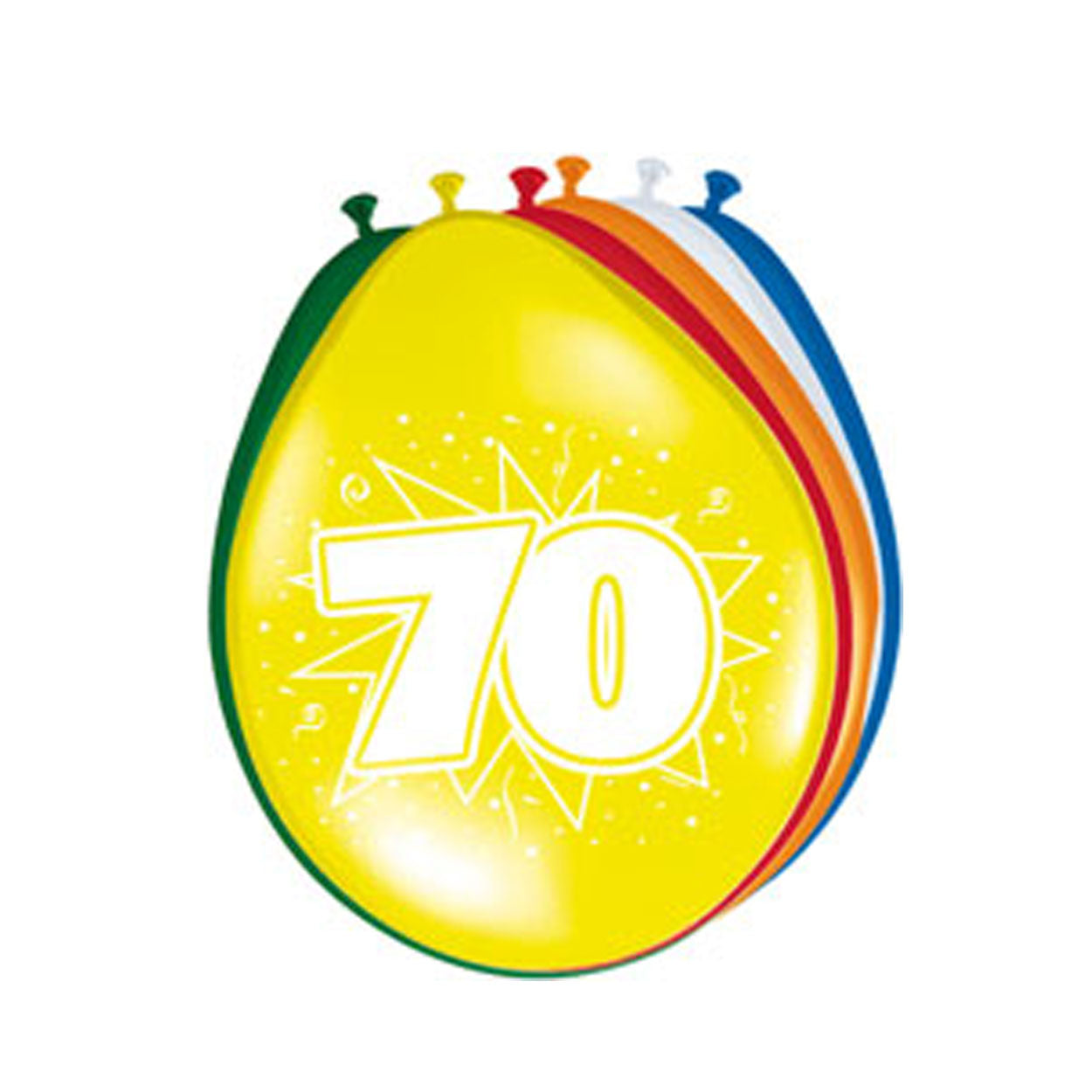 Folat bv cijfer ballonnen 70 jaar, 8st.