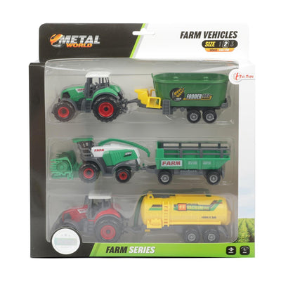 Tractor de metal con remolque, 6dlg.