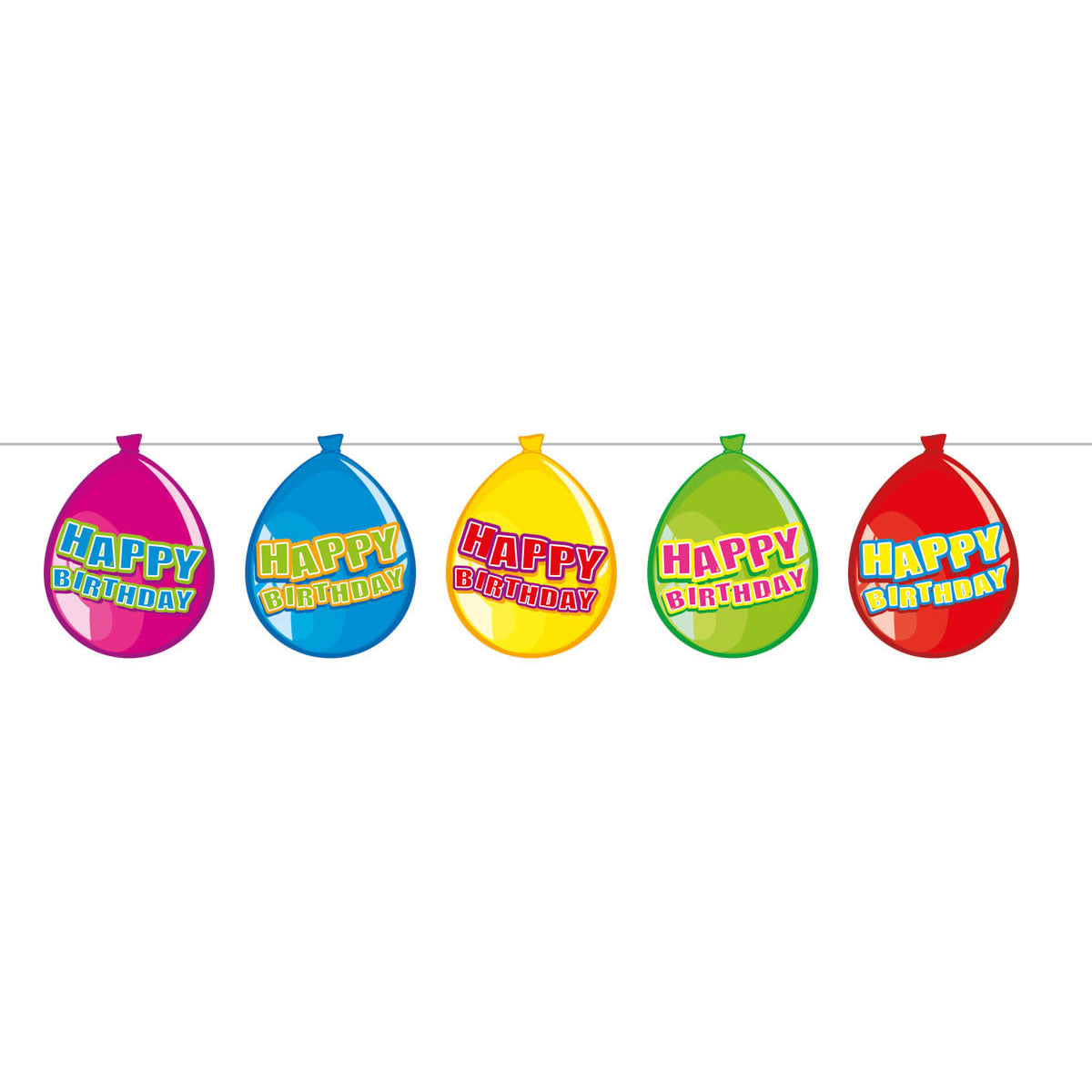 Flags Line Globos Happy Birthday, 10mtr.