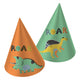Cappelli da festa di carta Dino ruggito, 6st.