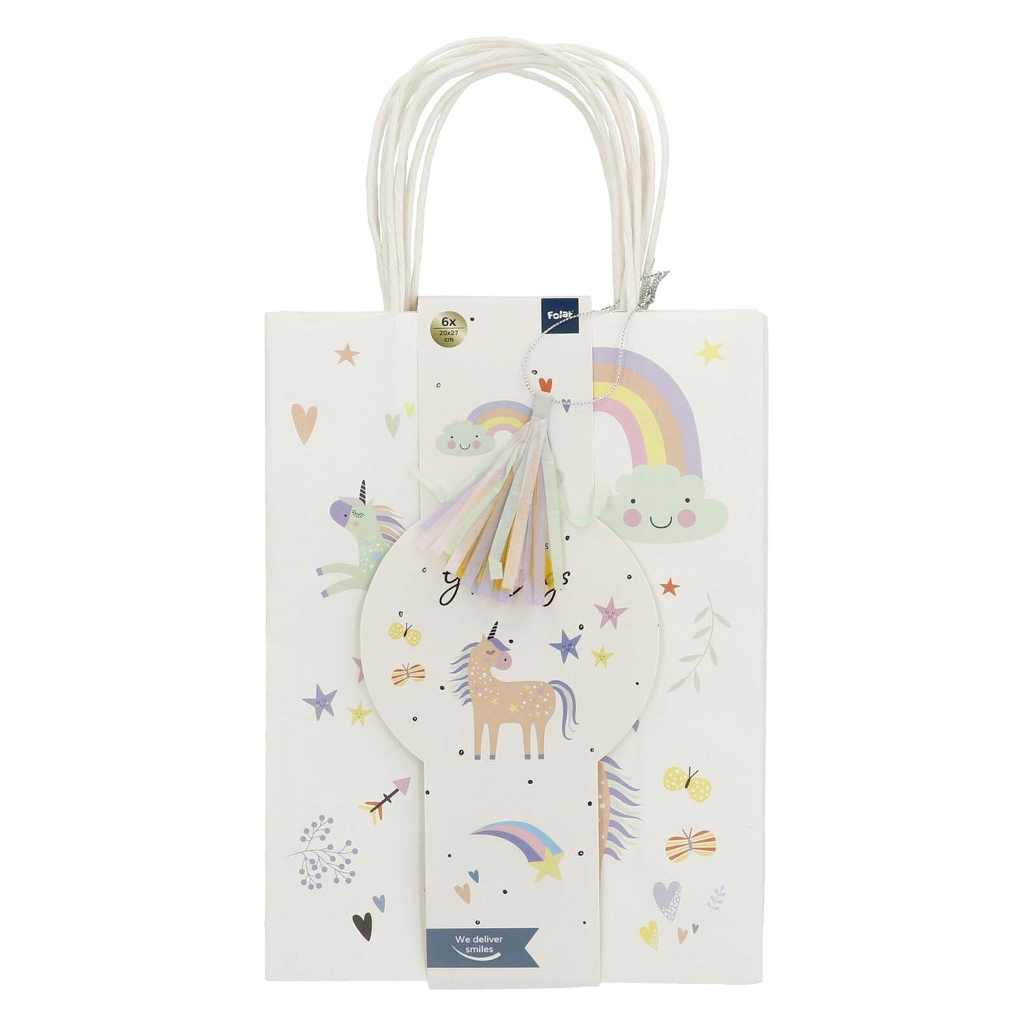 FOLAT BV HAND -Out Bags Unicorns Rainbows, 6st.