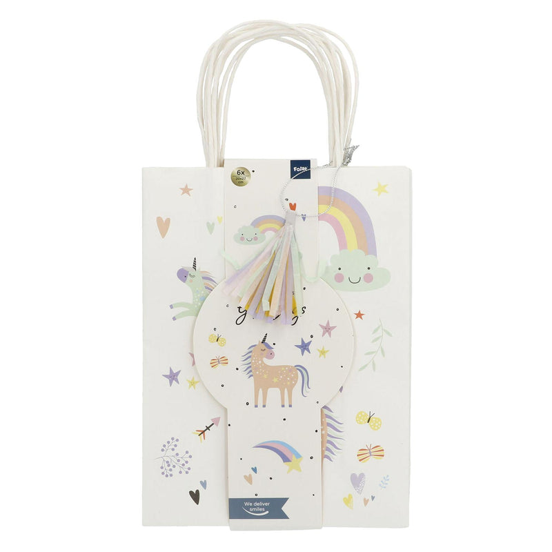Folat BV Hand -Out Bags Unicorns Rainbows, 6st.