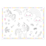 Folat bv inkleurbare placemats unicorns rainbows, 6st. - afbeelding 1