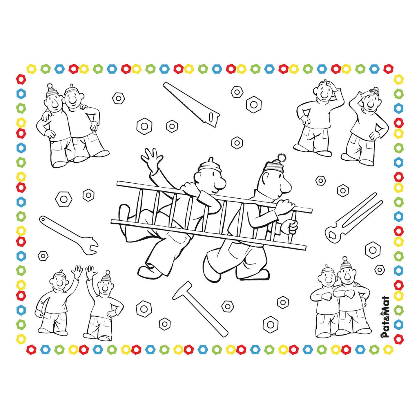 Vecino Buurman Plagemats Páginas para colorear, 6st.