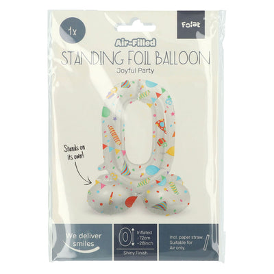 Palloncino in pellicola in piedi numero gioioso numero 0 -72 cm