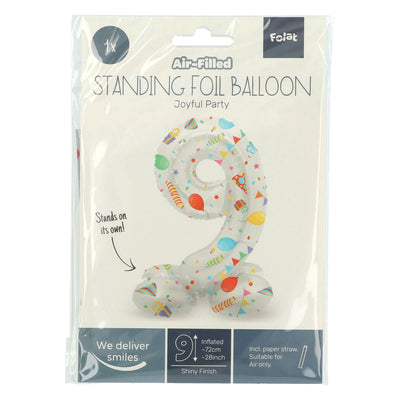Palloncino in pellicola in piedi Gioioso numero 9-72 cm