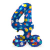 Folat bv staande folieballon colorful dots cijfer 4 - 72cm