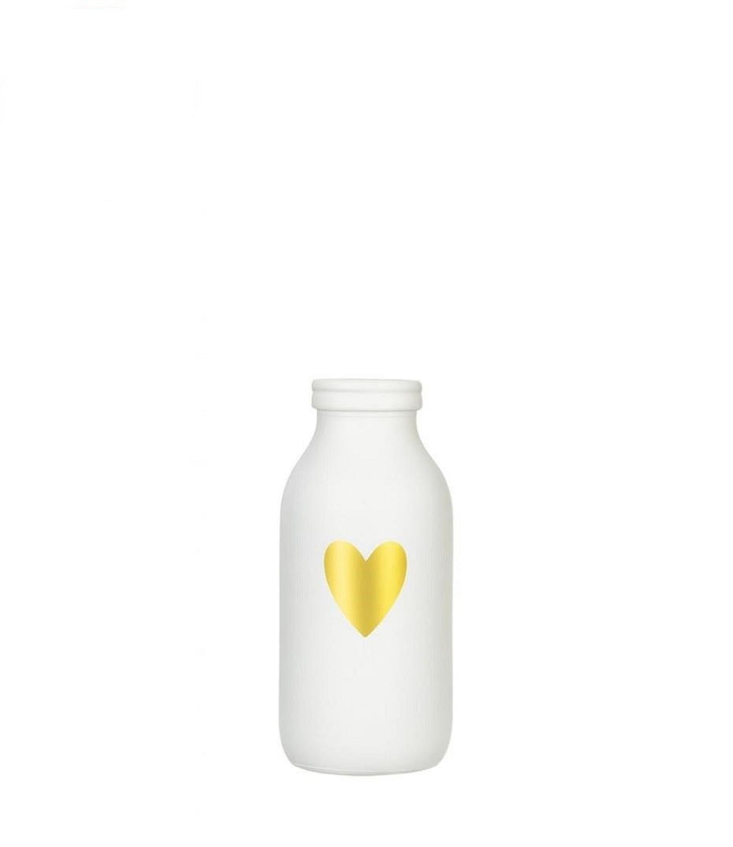 Ideas 4 estaciones jarrón botella cristal blanco con corazón ø4,8xh10,4cm