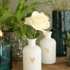 Ideas 4 estaciones jarrón botella cristal blanco con corazón ø4,8xh10,4cm