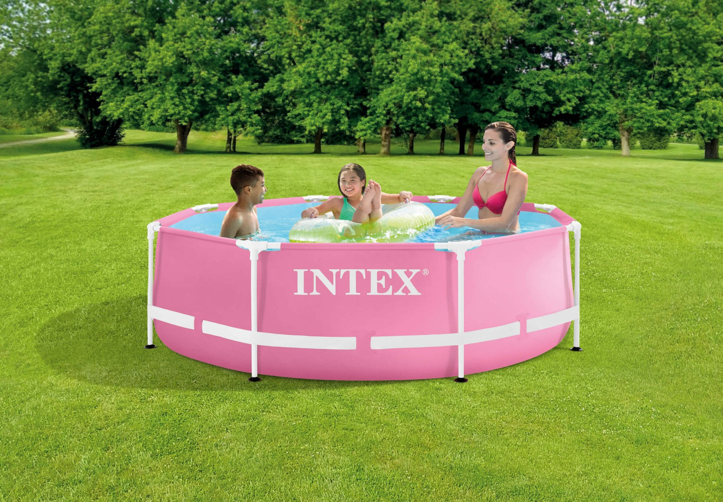 Piscina Intex Pink Metal Frame 244 x 76 cm