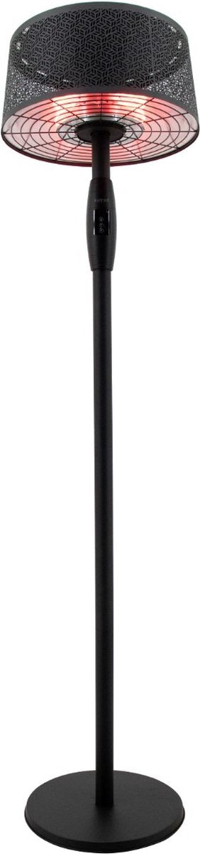 Sunred - moderna artix - linea ultra - nero - modello da terra - stufa da esterno - radiazione infrarossa - 2000 w - eco - 5 posizioni - eco - smart - telecomando - stufa elettrica - stufa intelligente