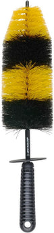 Spazzola per cerchi Dunlop 46 x 9,5 cm - spazzola per bordi per cerchioni e ruote di auto - nera e gialla