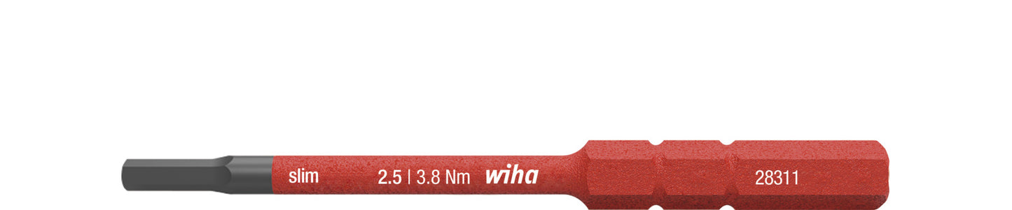Wiha 283118025 bit slimbit electric zeskant 2.5 mm x 75 mm - 37224