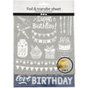 Pellicola decorativa e foglio trasferibile Creativ Company, compleanno, foglio 15x15 cm, blu scuro, argento, 2x2 fogli 1 scatola