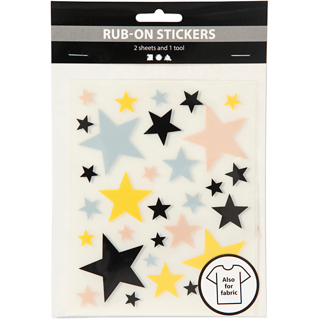 Creativ Company Rub-on Stickers Stars, 2 hojas