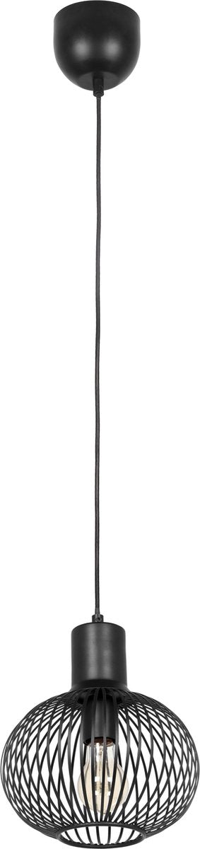 Trio gila - lampada a sospensione - nero opaco - escl. 1x e27 4 l - p: 23cm - montaggio a soffitto - regolabile in altezza