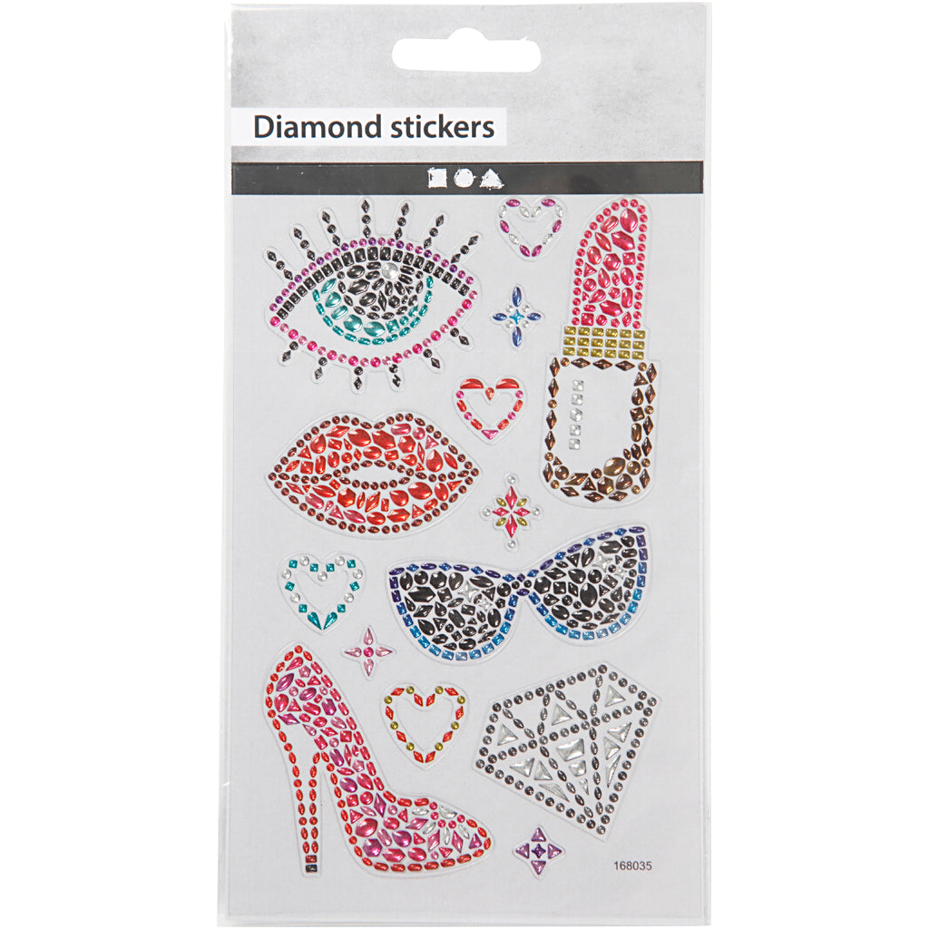 Creativ company diamond stickers, ready for the party, sheet 10x16 cm, 1 sheet