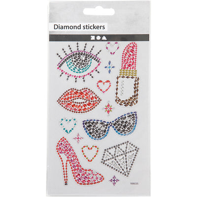 Adesivi diamante Creative Company, pronti per la festa, foglio 10x16 cm, 1 foglio