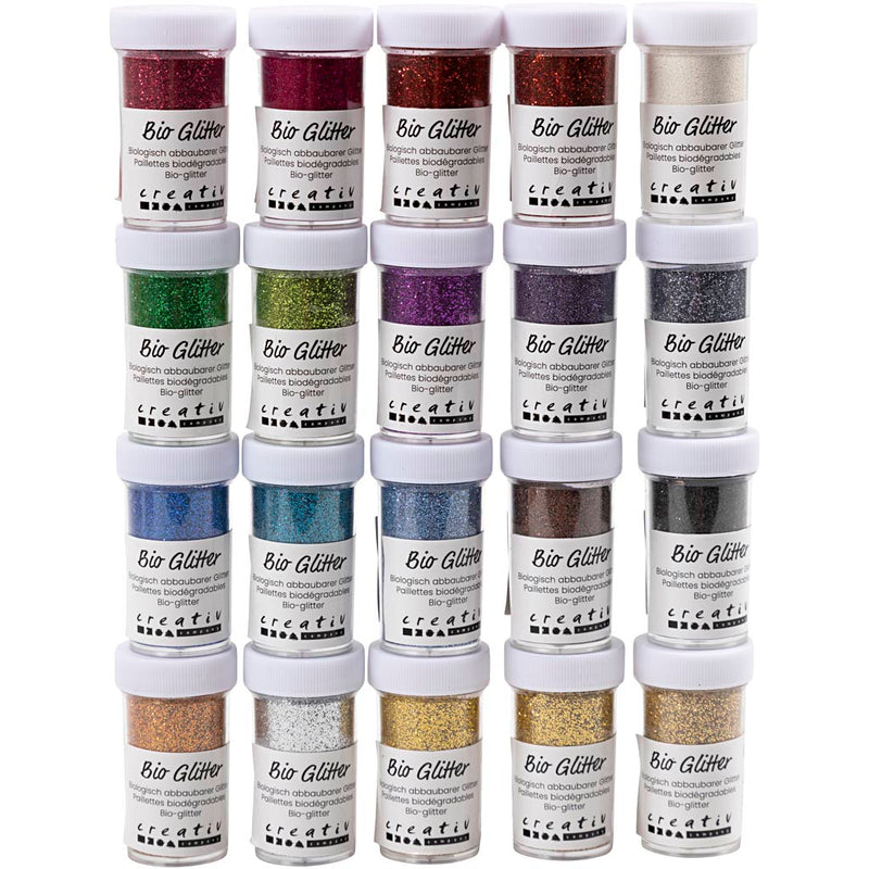 Creativ company bio sparkles, vari colori, 20x27 ml 1 scatola