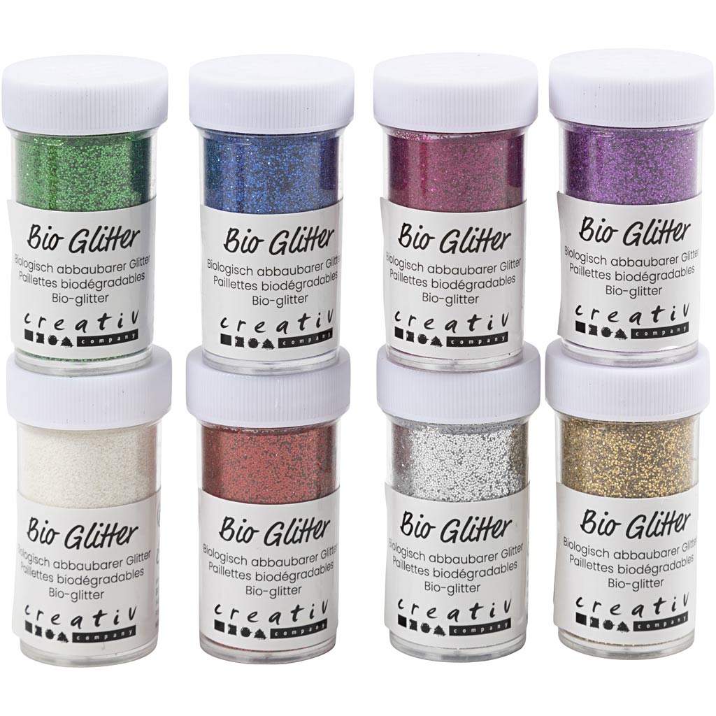 Creativ company bio sparkles, vari colori, 8x27 ml 1 scatola