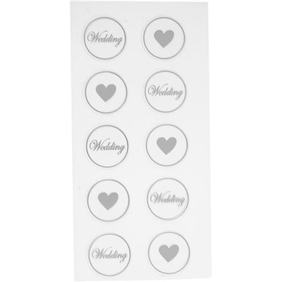 Adesivi aziendali Creativ, cuore - matrimonio, d 25 mm, foglio 7,8x15,5 cm, nero, 2 fogli div 1 scatola