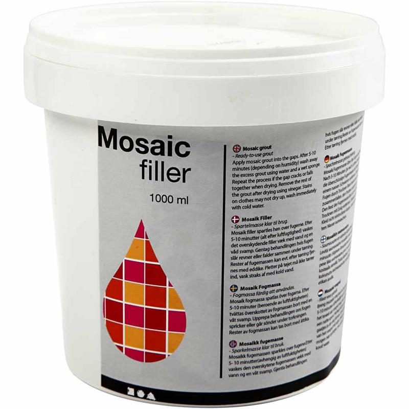Stucco per mosaico dell'azienda Creativ, bianco, 1000 ml 1 secchio