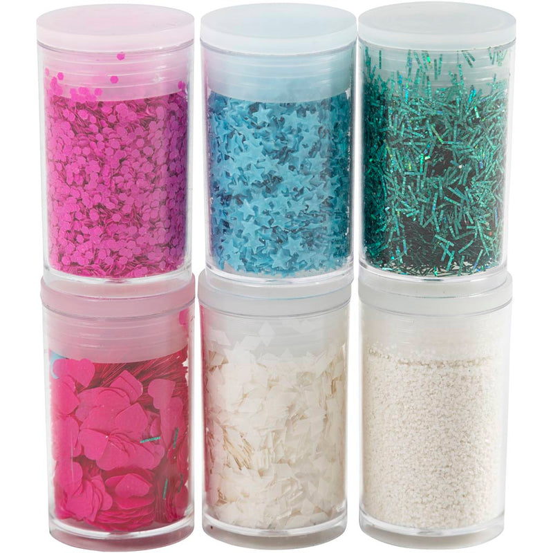 Creativ company bio scintilla paillettes, colori pastello, 6x7 ml 1 scatola