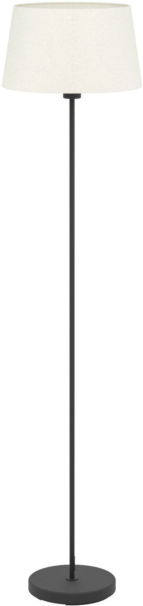 Lampada da terra Eglo febres - e27 - 153 cm - bianco e nero - tessuto orsacchiotto