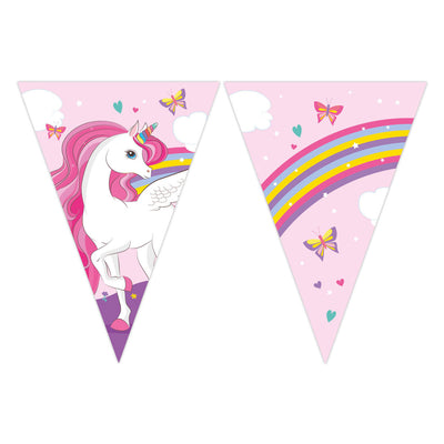 Línea de bandera de papel FSC Colores de arco iris unicornio, 3MTR.