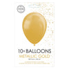 Globos Balloons Metallic Gold 30cm, 10st.