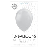 Globos ballonnen metallic zilver 30cm, 10st. - afbeelding 2