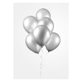 Globos ballonnen metallic zilver 30cm, 10st. - afbeelding 3