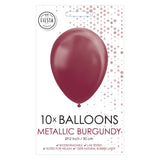 Globos Ballonnen Metallic Bordeaux 30cm, 10st. - afbeelding 2