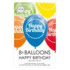 Balloons Happy Birthday Mix Colors 30cm, 8st.