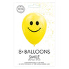 Ballonnen Smile Geel 30cm, 8st.
