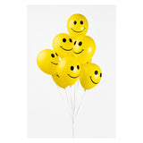 Globos ballonnen smile geel 30cm, 8st. - afbeelding 3