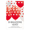 Palloncini cuori rosso bianco 30 cm, 8st.