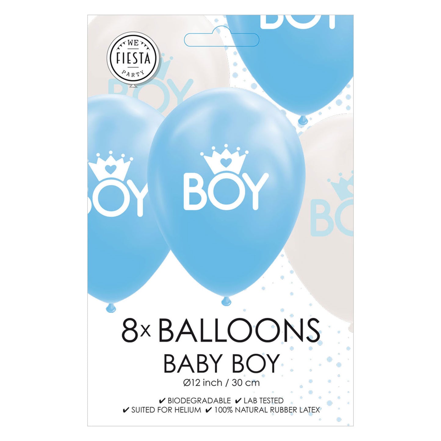 Palloncini figlio baby blu bianco 30 cm, 8st.