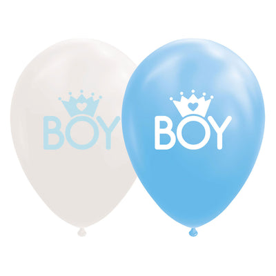 Balloons son baby blue white 30 cm, 8st.