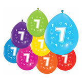 Balloons 2-sided printed number 7, 8st. - afbeelding 1