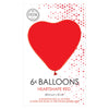 Globos Heart Globos Red 30cm, 6st.
