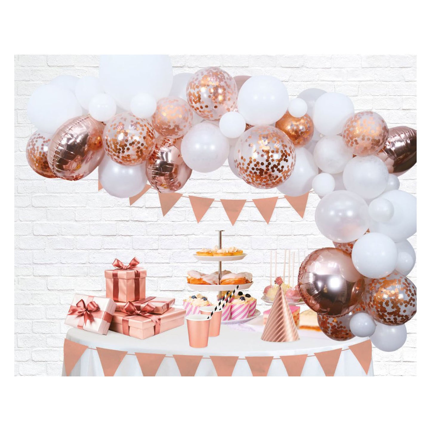 Palloncini set rosa d'oro
